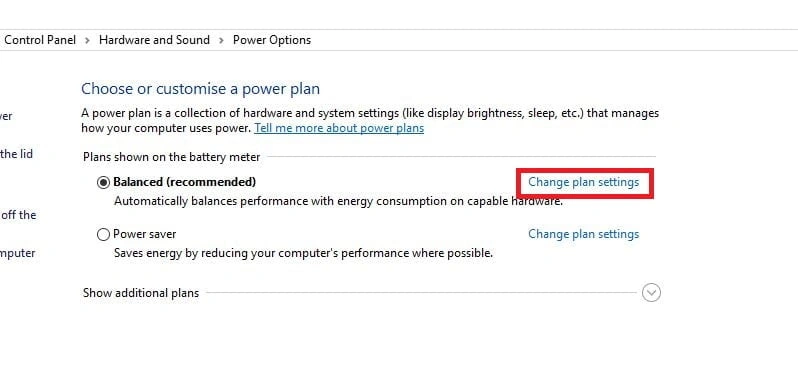 change plan settings